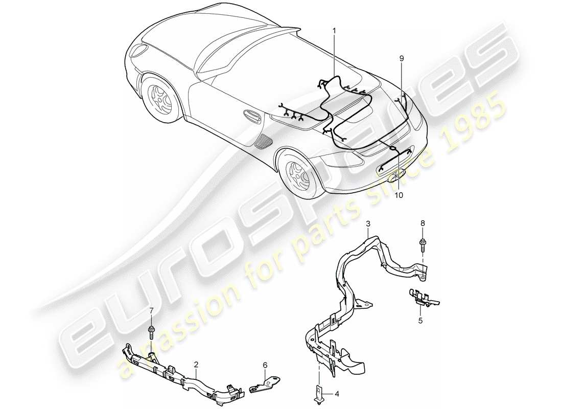 porsche 2005 (987 boxster) cablaggi diagramma delle parti
