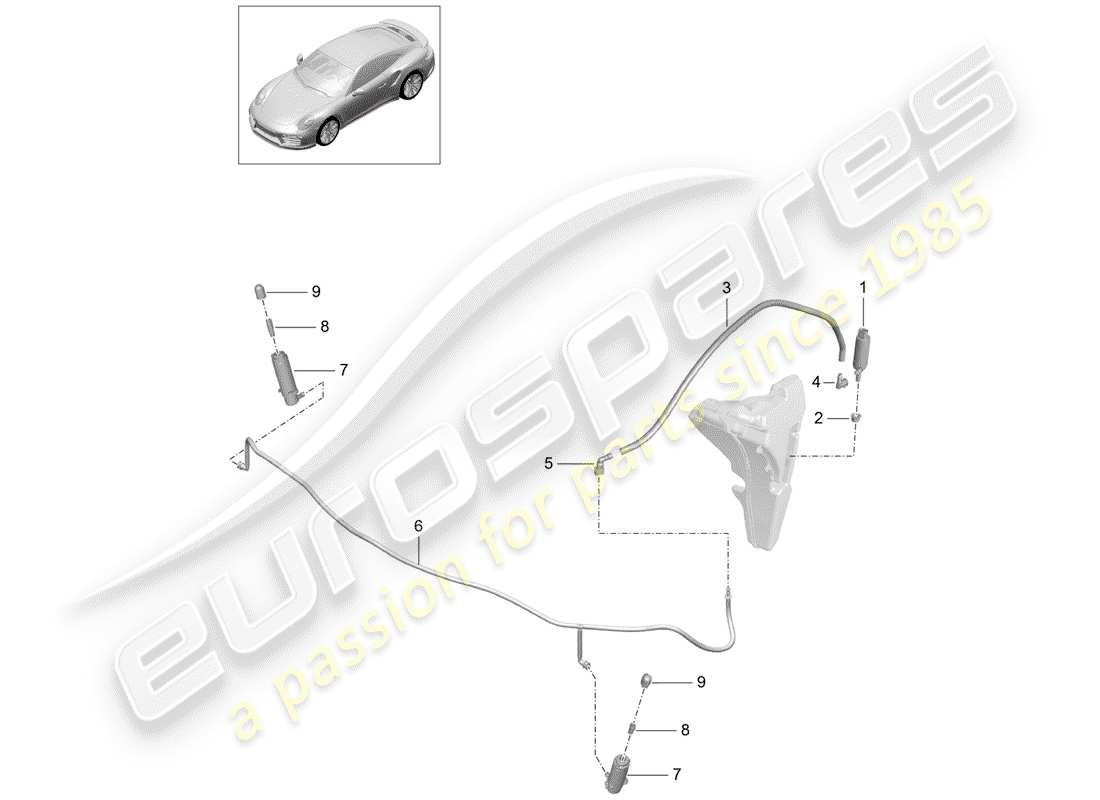 porsche 2020 (991-2 turbo) impianto rondella diagramma delle parti