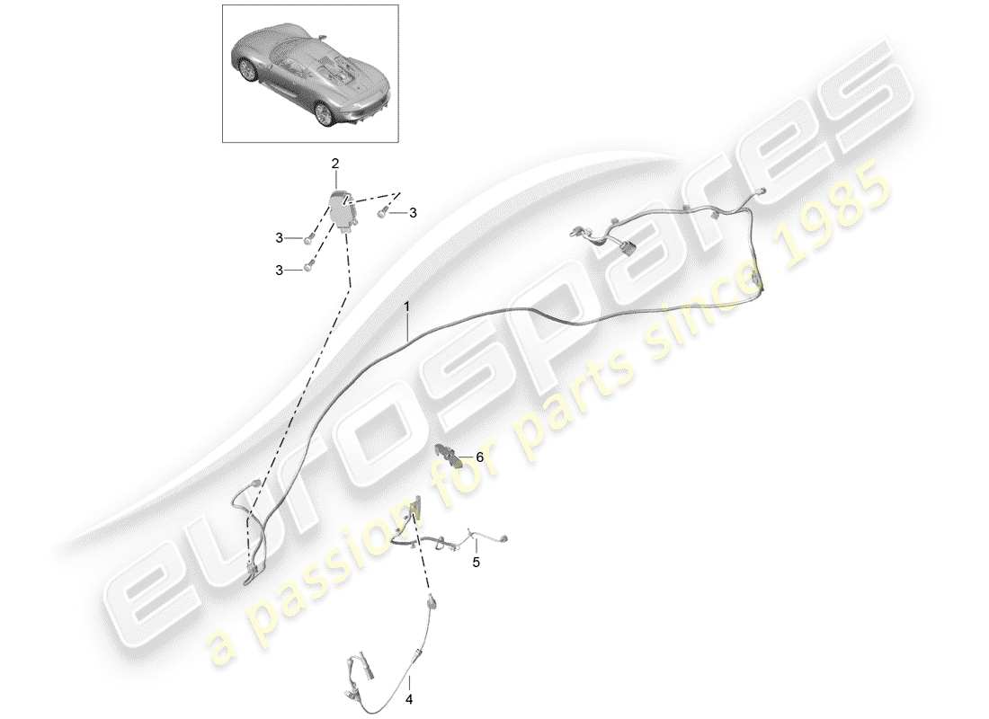 porsche 2015 (918 spyder) cablaggi elettrici schema delle parti