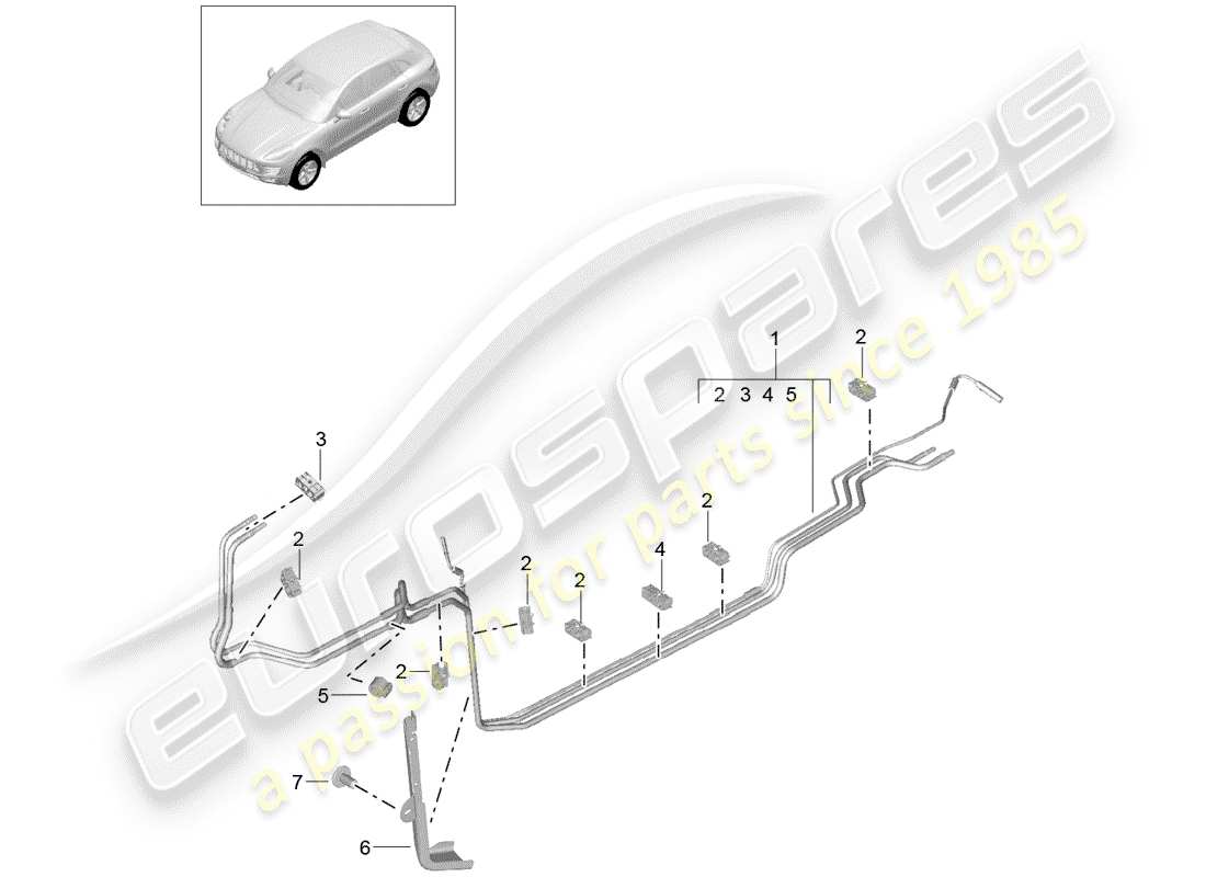 porsche 2016 (macan) schema delle parti del sistema di alimentazione