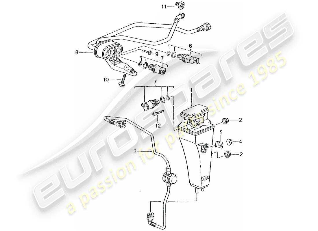 porsche 2001 (996 turbo / gt2) contenitore per emissioni evaporative diagramma delle parti