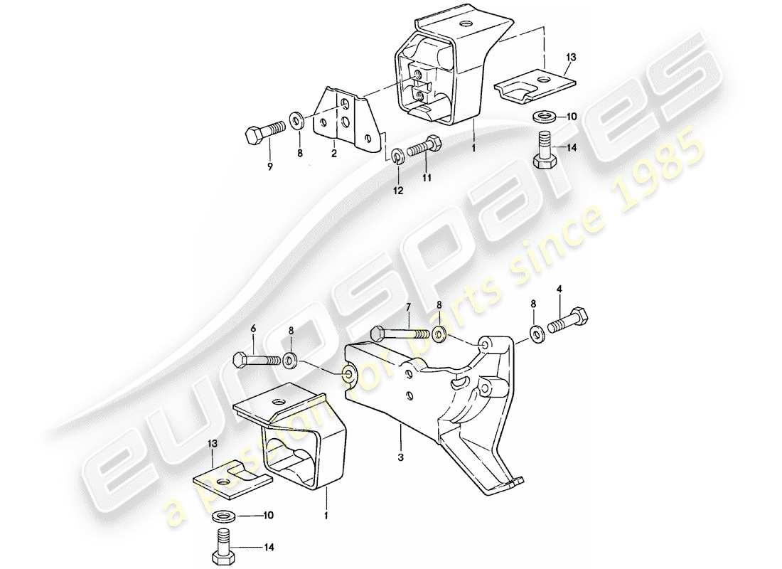 porsche 1981 (924) sospensione della trasmissione - cambio automatico diagramma delle parti