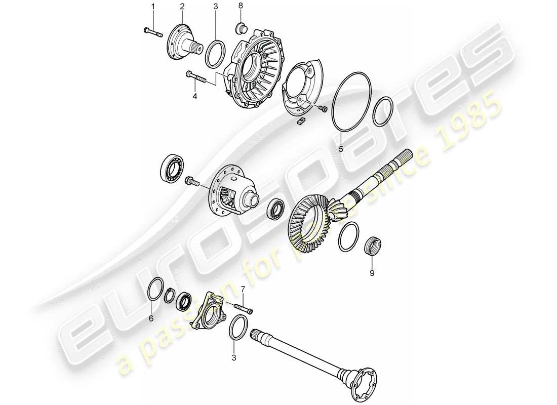 porsche 2004 (986 boxster) tiptronic - differenziale - cassa differenziale diagramma delle parti