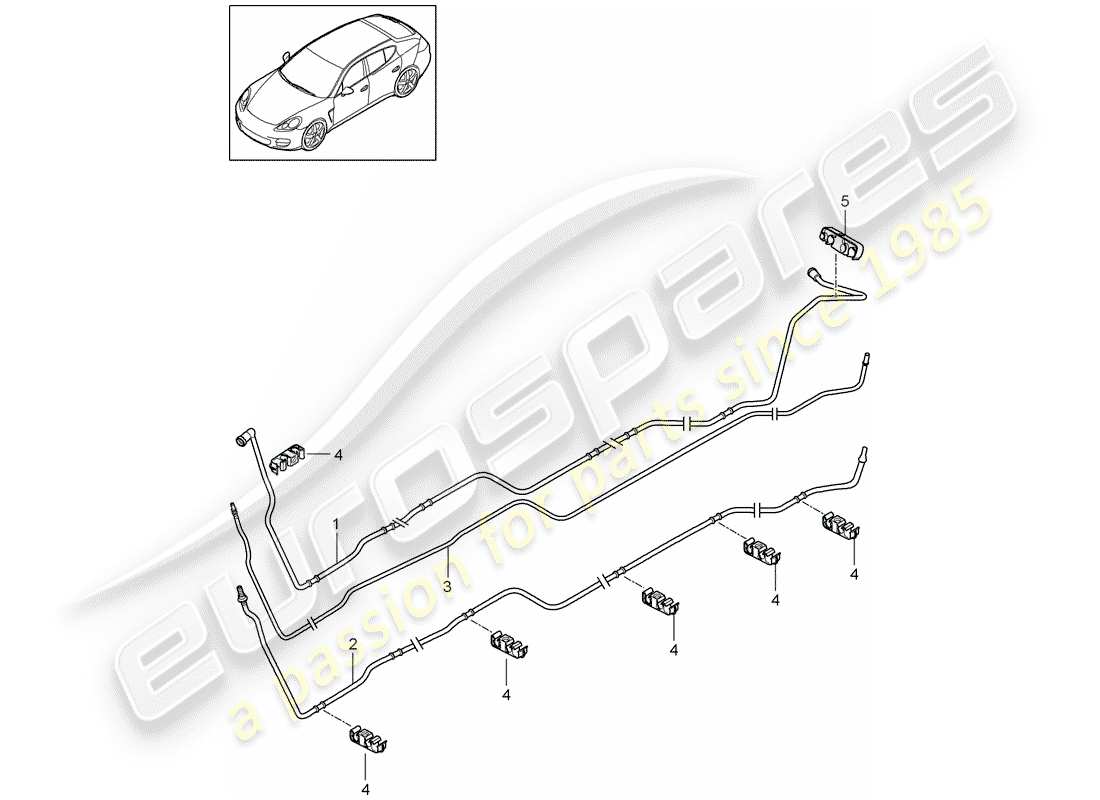 porsche 2011 (panamera 970) schema delle parti del sistema di alimentazione