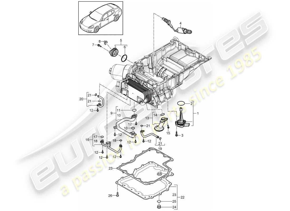 porsche 2013 (panamera 970) collettore di aspirazione schema delle parti