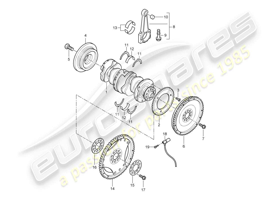 porsche 2005 (cayenne e1 9pa) biella dell'albero motore d - mj 2004>> diagramma delle parti