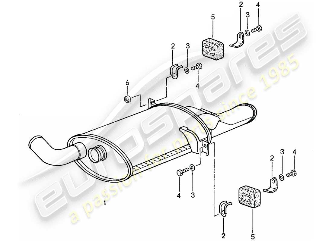 porsche 1988 (928) sistema di scarico - marmitta - scarico diagramma delle parti