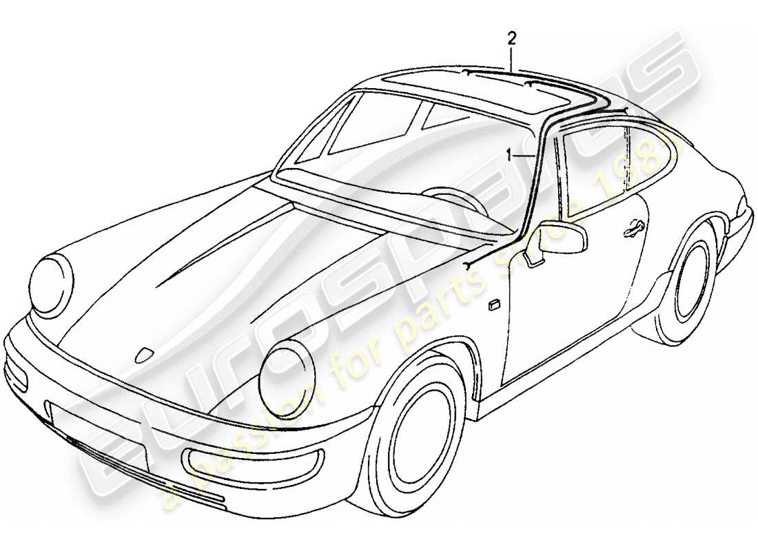 porsche 1993 (964) cablaggi - abitacolo passeggeri diagramma delle parti