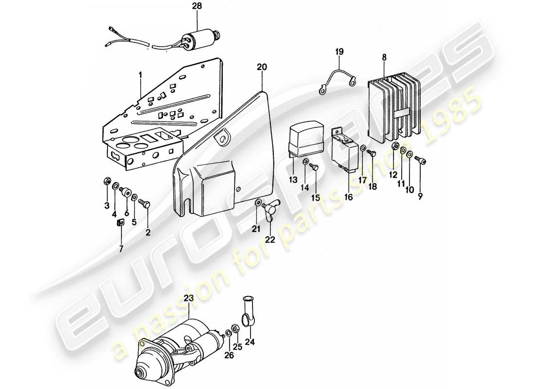 porsche 1977 (911 turbo) piastra - avviamento - interruttore diagramma delle parti