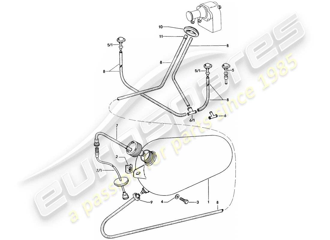 porsche 1970 (914) gruppo rondella diagramma delle parti