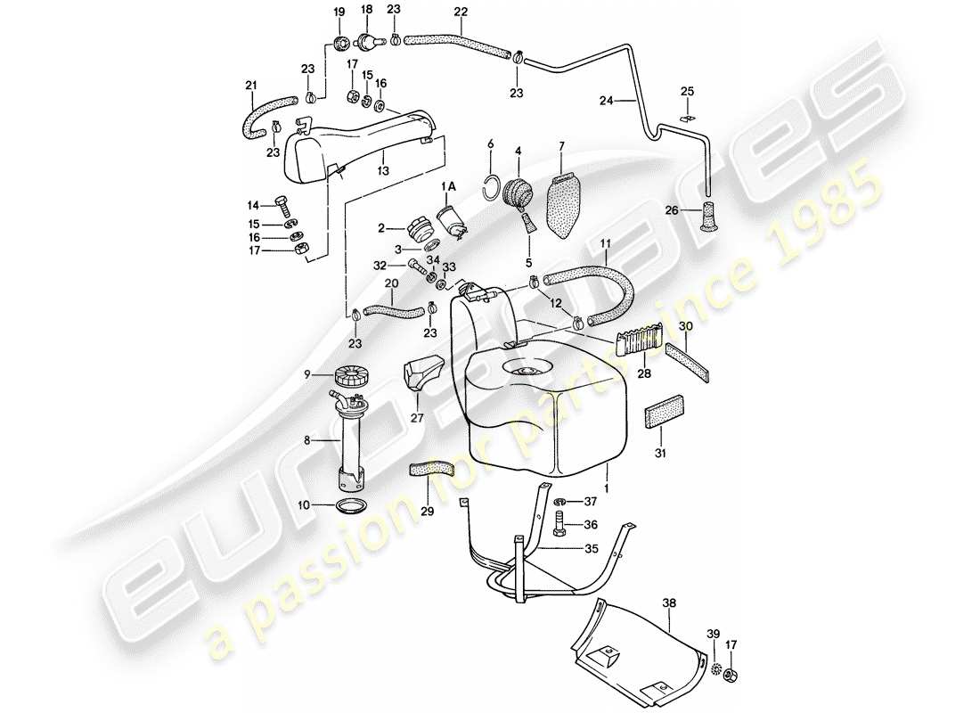 porsche 1982 (928) serbatoio di carburante diagramma delle parti