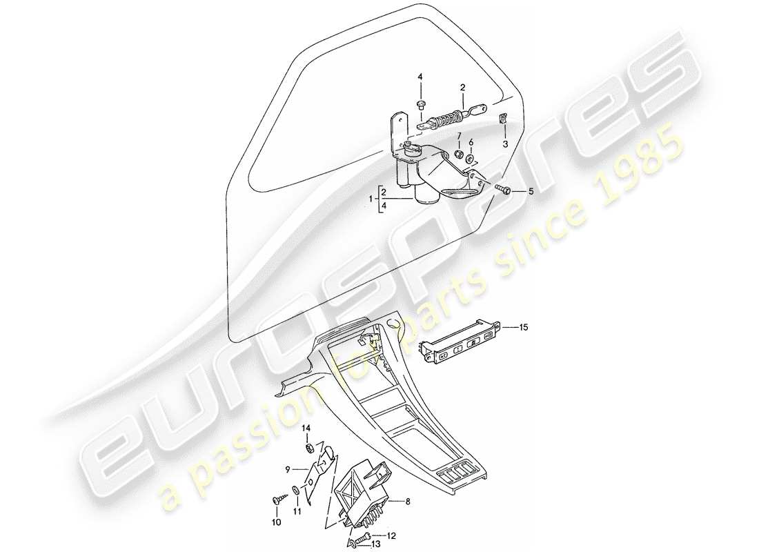 porsche 1990 (928) sistema di chiusura centralizzata - d >> - mj 1988 schema delle parti