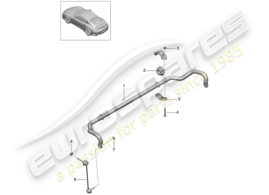 porsche 2014 (991-1 turbo) stabilizzatore diagramma delle parti
