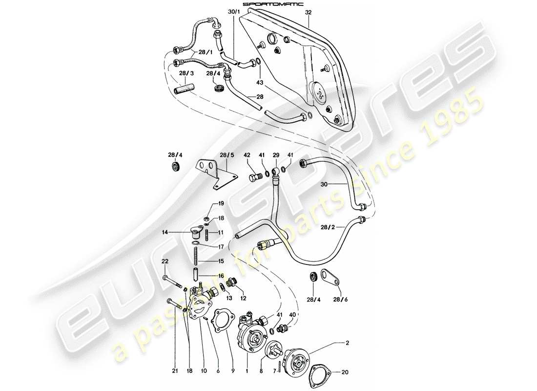 porsche 1976 (914) alimentazione olio - per - convertitore di coppia - d >> - mj 1971 schema delle parti