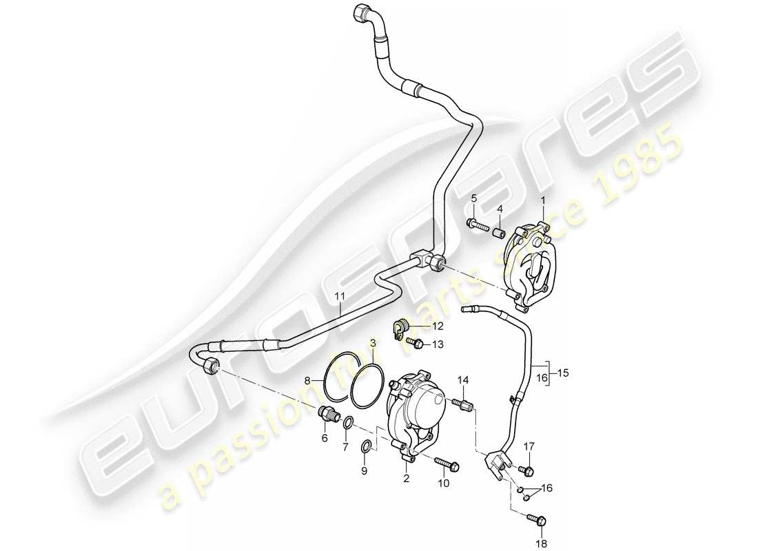 porsche 2009 997-2 turbo / gt2 diagramma delle parti fornitura olio