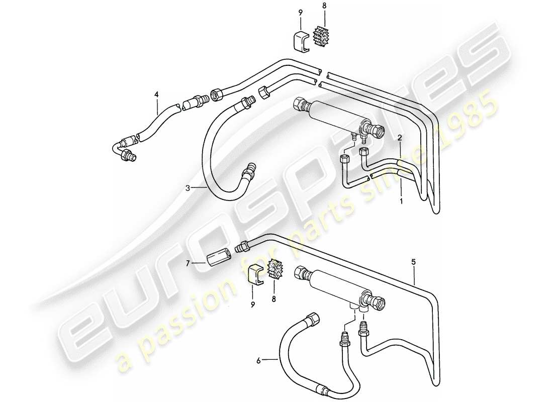 porsche 1983 (928) raffreddamento del carburante diagramma delle parti