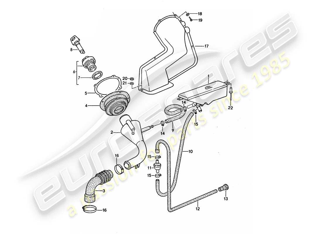 porsche 1991 (944) collo di riempimento diagramma delle parti