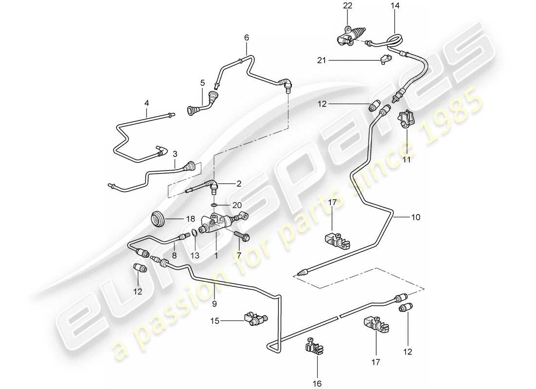 porsche 2008 (997-1 turbo / gt2) frizione idraulica schema delle parti