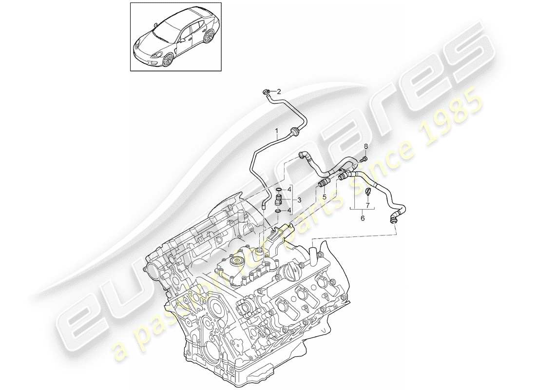porsche 2015 (panamera 970) linea di respiro diagramma delle parti