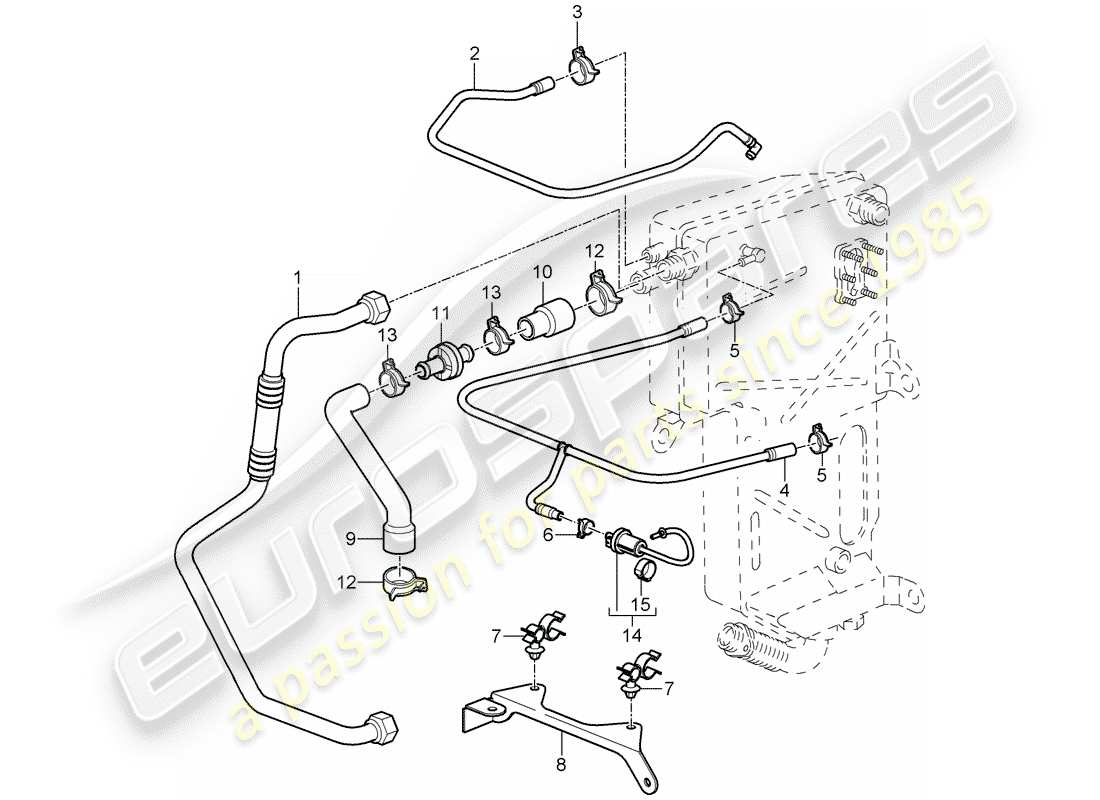 porsche 2011 (997-2 gt3) linee diagramma delle parti