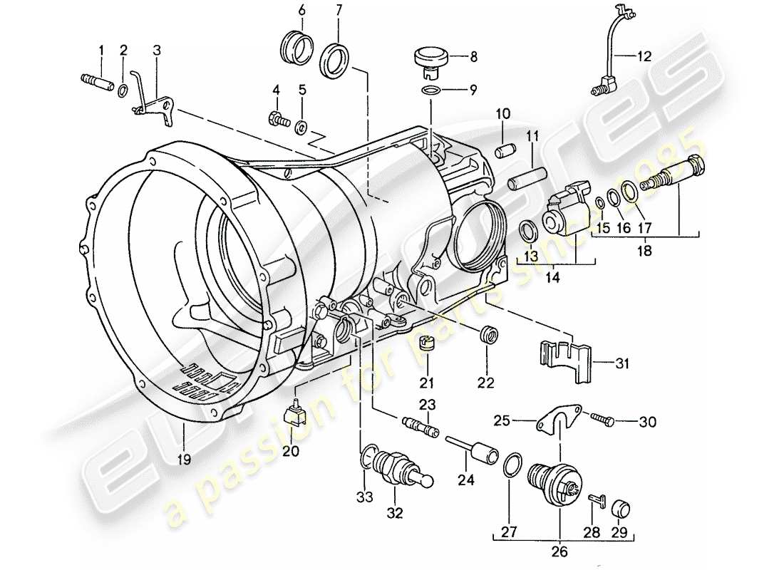 porsche 1991 (928) cambio automatico - scatola cambio - accessori diagramma delle parti