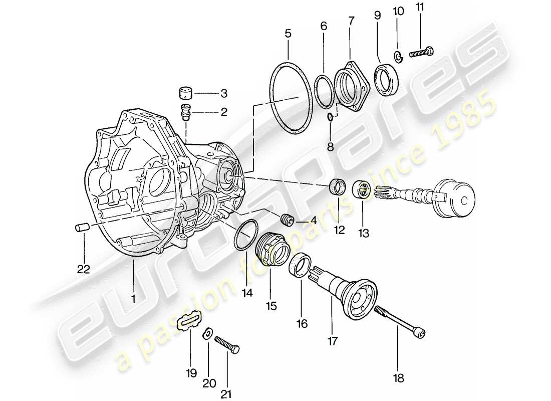porsche 1979 (924) trasmissione di ricambio - scatola della trasmissione finale - cambio automatico schema delle parti