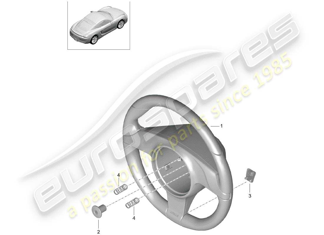 porsche 2016 (981 cayman) volanti diagramma delle parti
