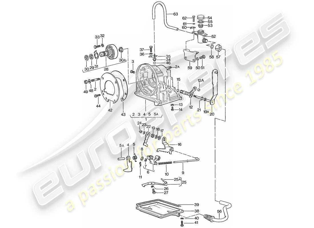 porsche 1979 (924) cassa trasmissione - cambio automatico diagramma delle parti