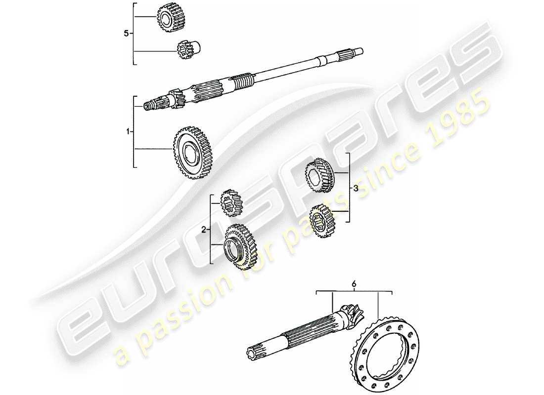 porsche 1981 (911) set ruote dentate - spm diagramma delle parti