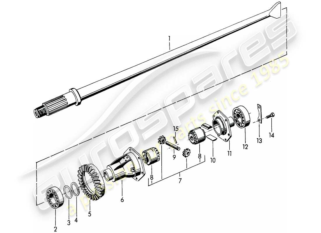 porsche 1964 (356b/356c) differenziale diagramma delle parti