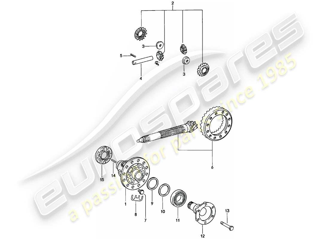 porsche 1981 (911) differenziale diagramma delle parti