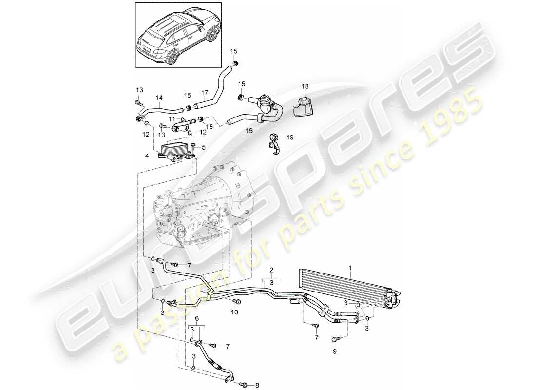 porsche 2014 (cayenne e2 92a) schema delle parti tiptronic