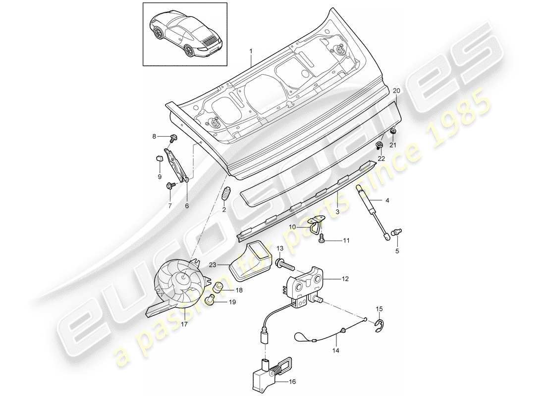 porsche 2011 (997-2) copertina diagramma delle parti
