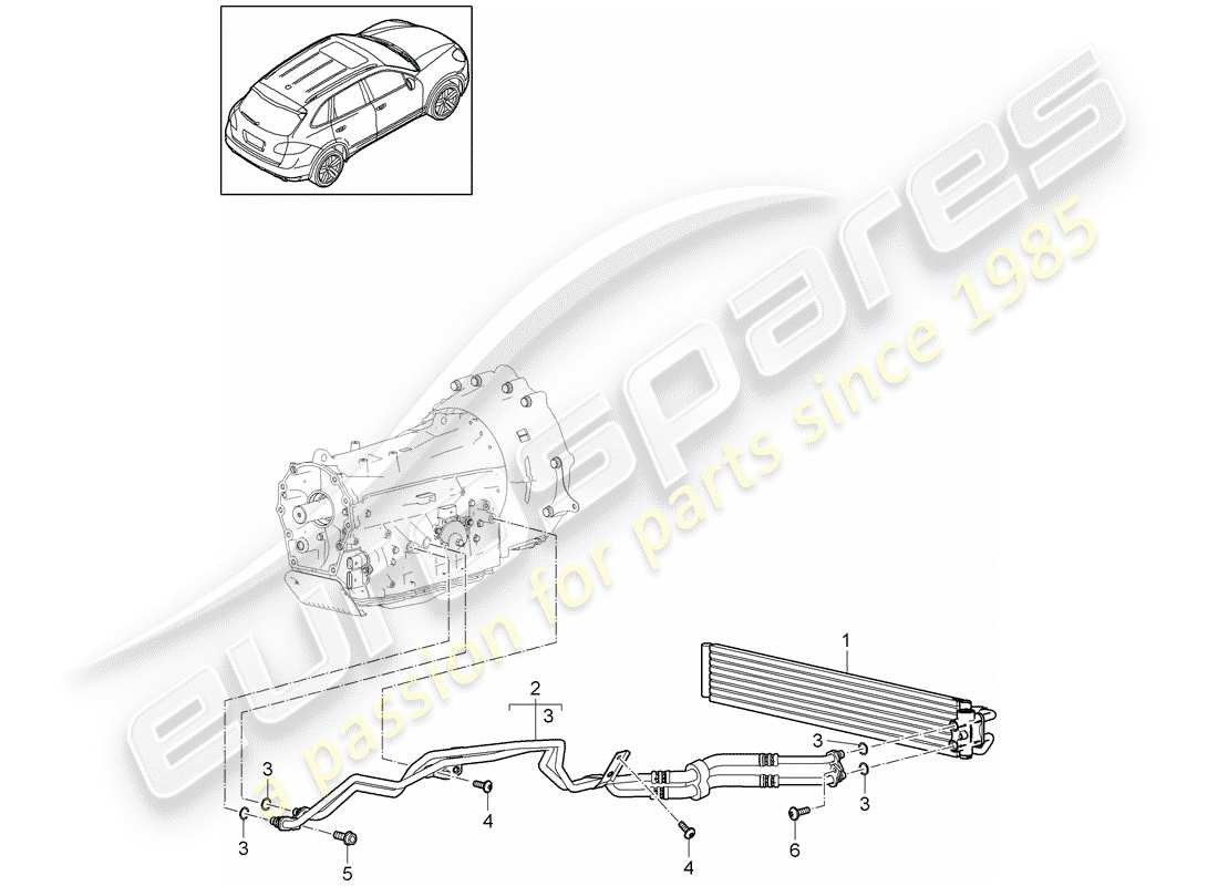 porsche 2014 (cayenne e2 92a) schema delle parti tiptronic
