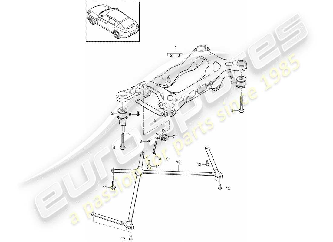 porsche 2012 (panamera 970) asse posteriore diagramma delle parti