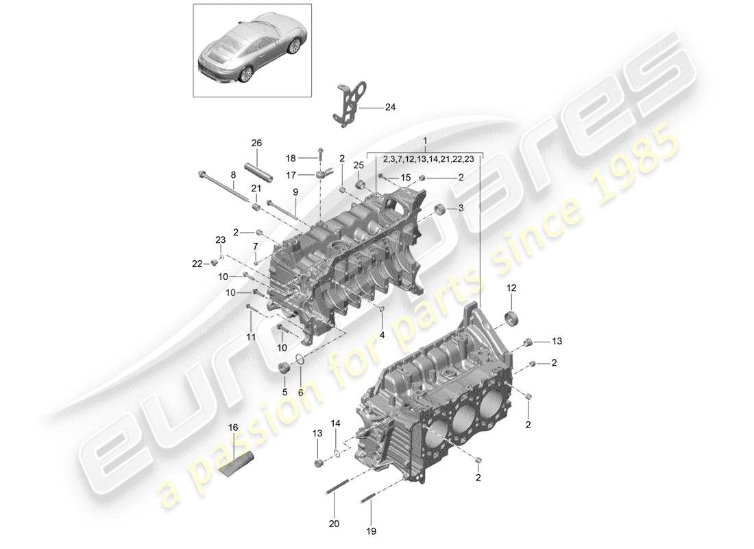 porsche 2017 (991-2) basamento diagramma delle parti