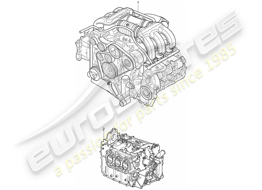 porsche 2005 (987 boxster) motore sostitutivo diagramma delle parti