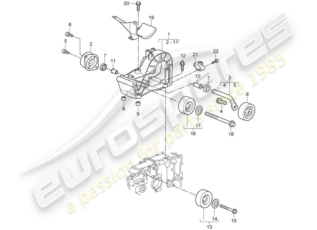 porsche 2005 (987 boxster) tendicinghia diagramma delle parti