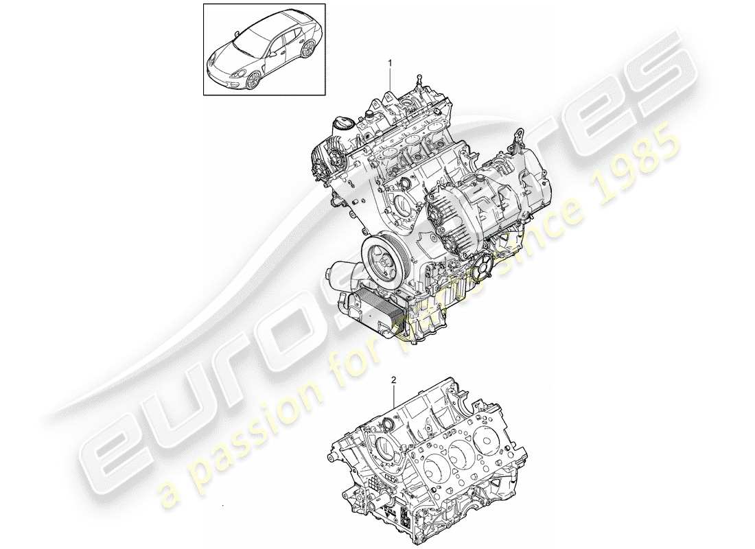 porsche 2011 (panamera 970) diagramma delle parti blocco lungo