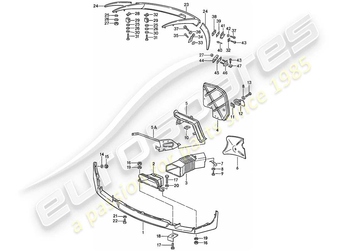 porsche 1981 (928) spoiler diagramma delle parti