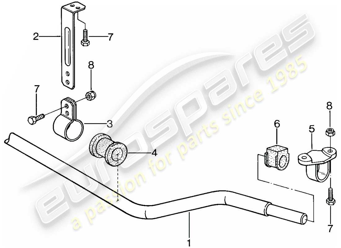 porsche 1987 (924s) diagramma delle parti stabilizzatore