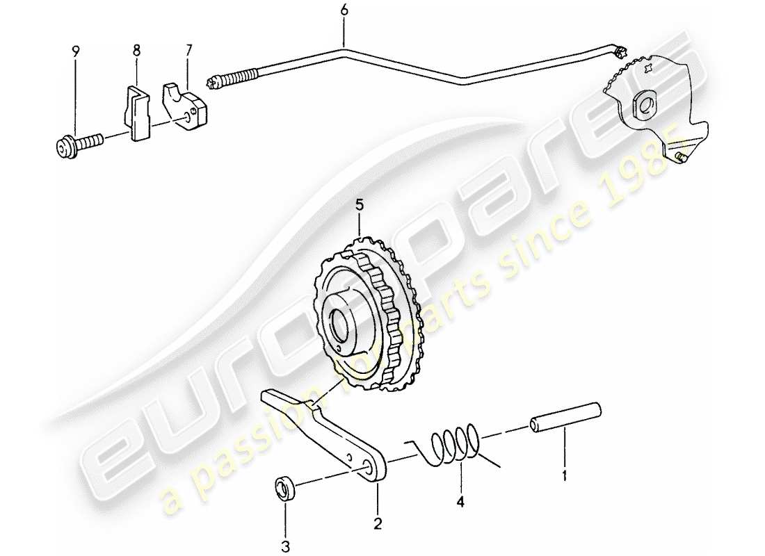 porsche 1995 (993) tiptronic - blocco parcheggio diagramma delle parti