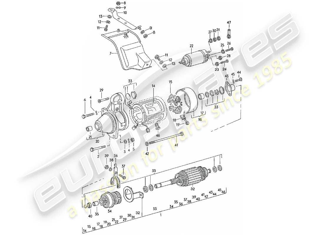 porsche 1983 (924) antipasto diagramma delle parti