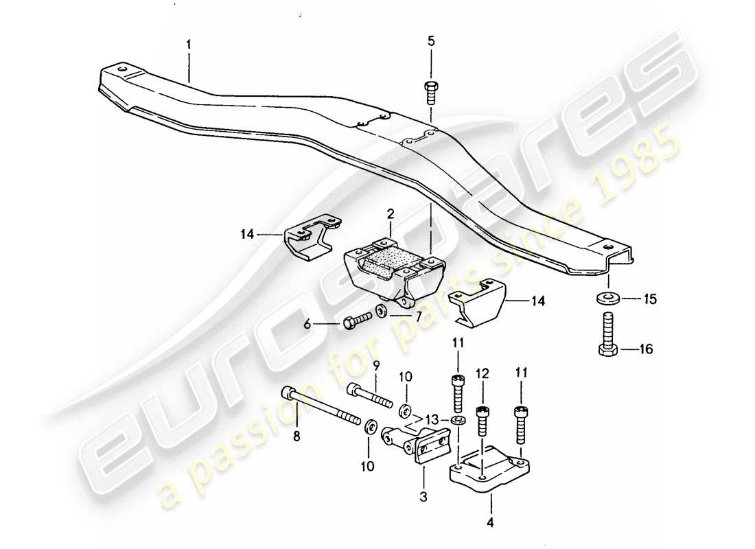 porsche 1988 (944) sospensione della trasmissione - cambio automatico diagramma delle parti