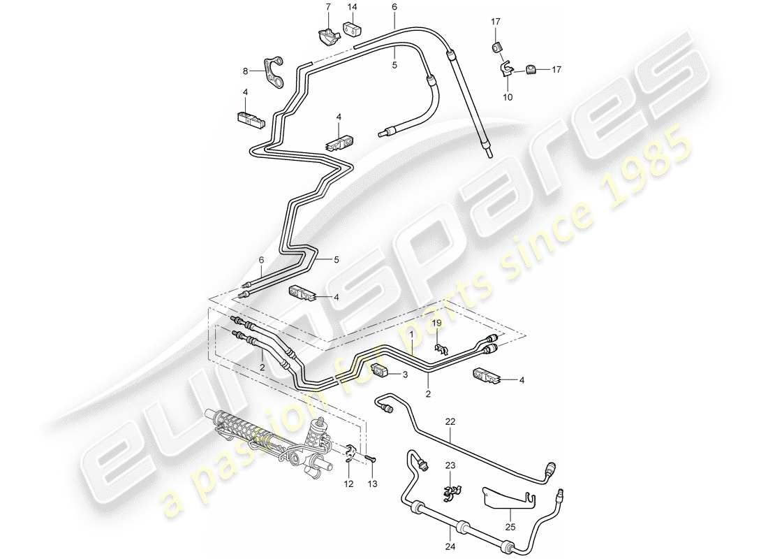 porsche 2011 (997-2 gt3) servosterzo diagramma delle parti