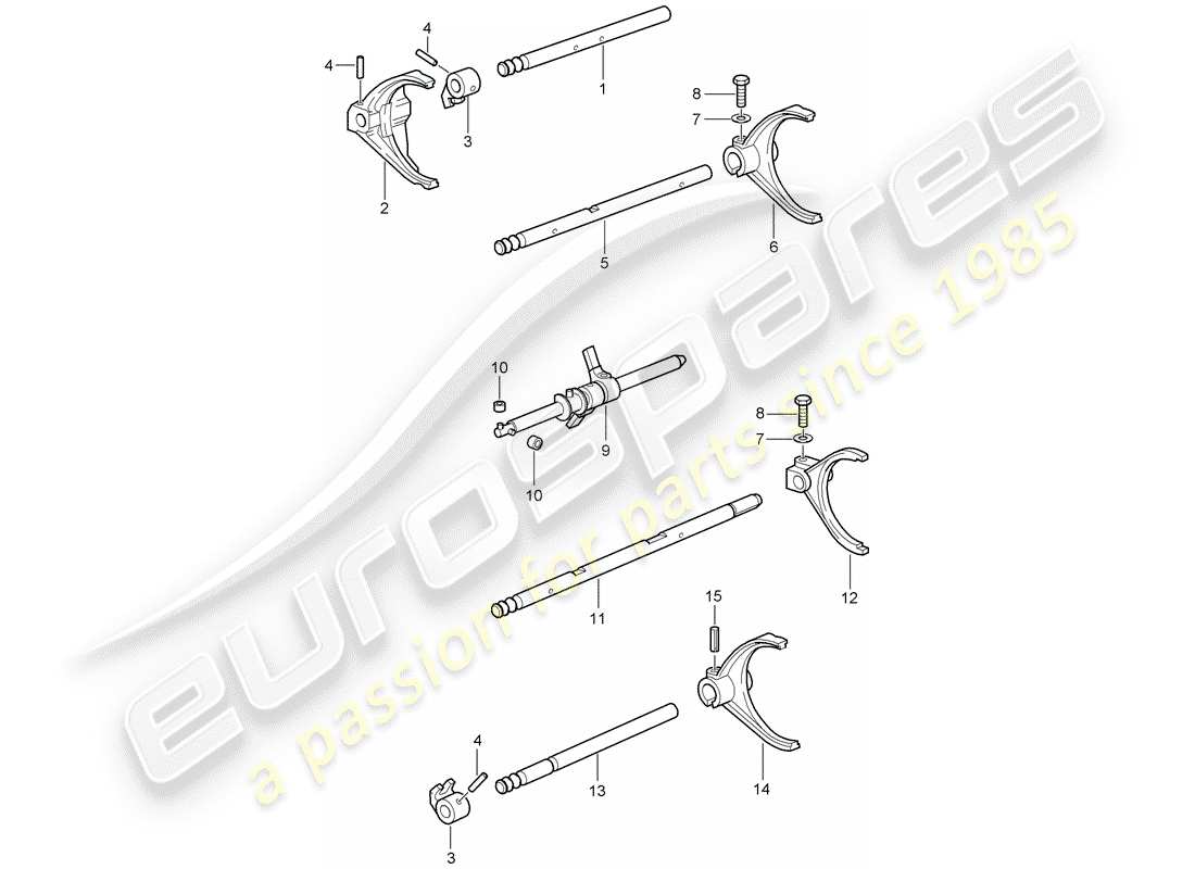 porsche 2011 (997-2 gt3) albero selettore diagramma delle parti
