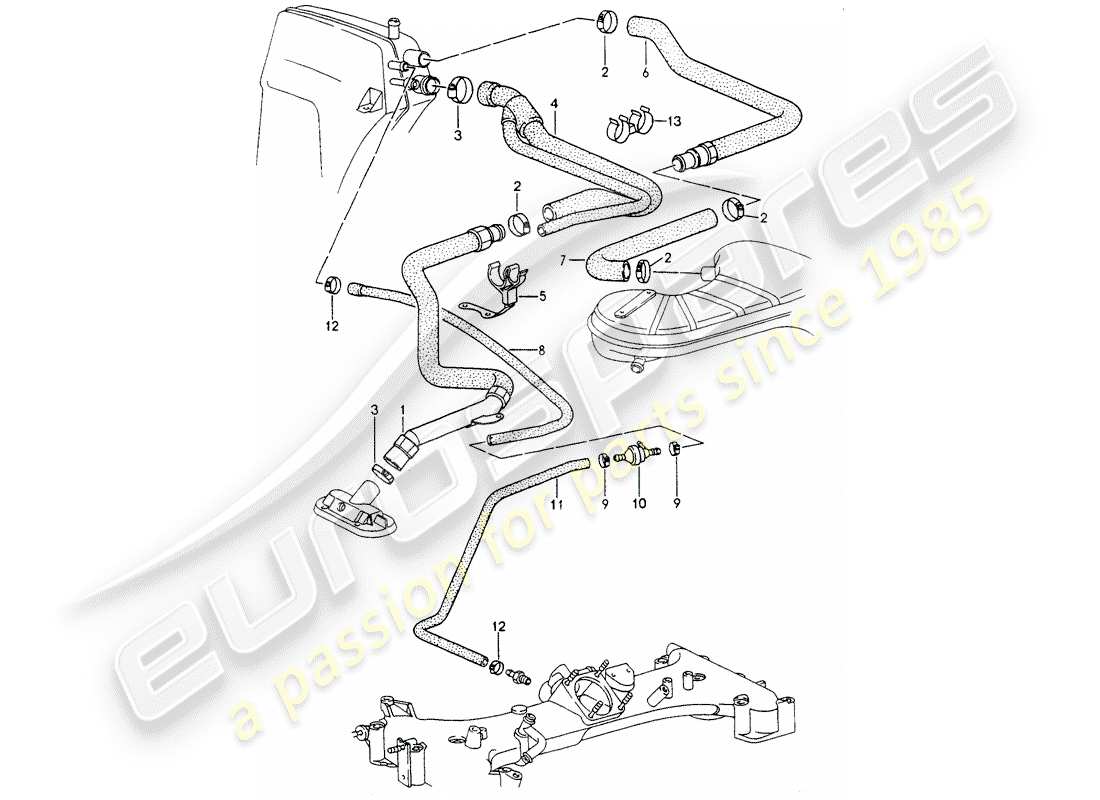 porsche 1991 (964) basamento - sanguinamento diagramma delle parti