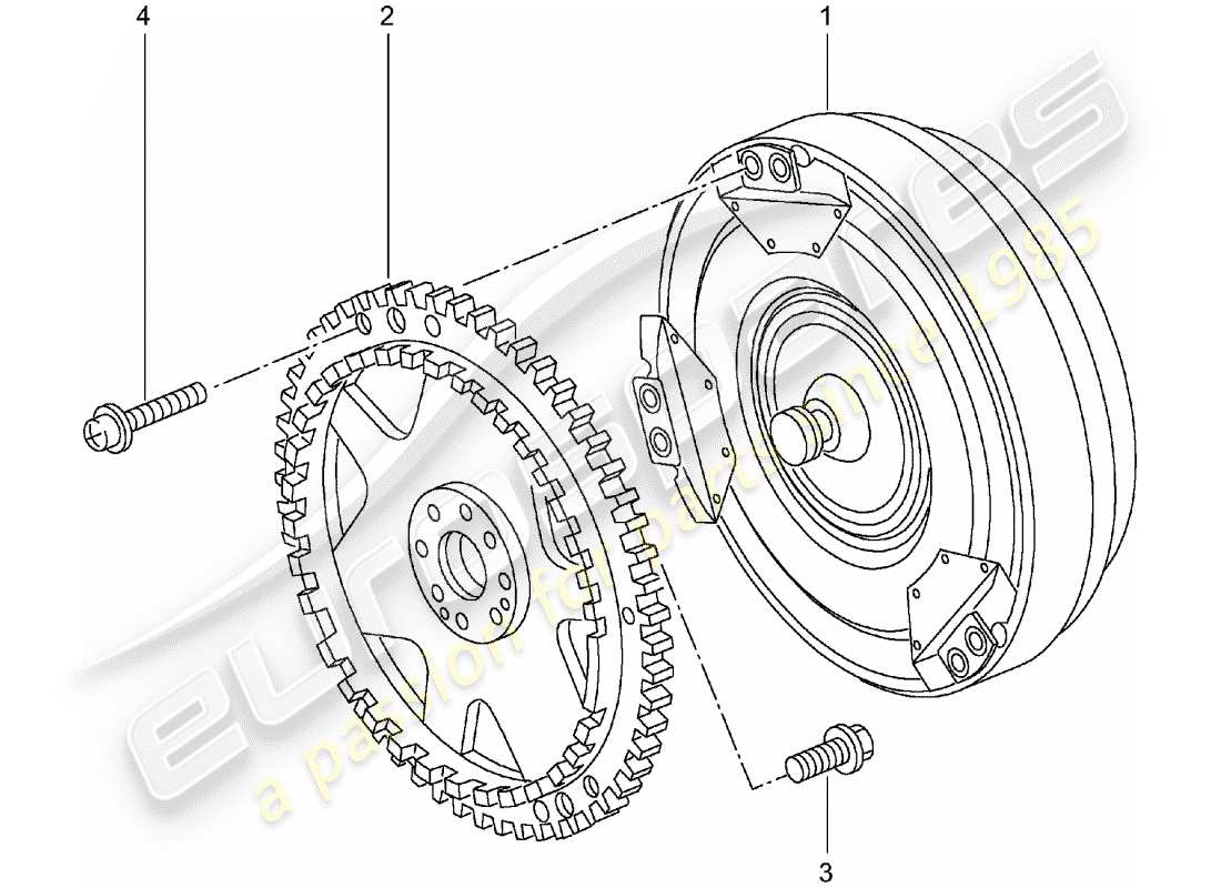 porsche 2000 (996) tiptronic - convertitore di coppia - disco conduttore - d - mj 2002>> diagramma delle parti