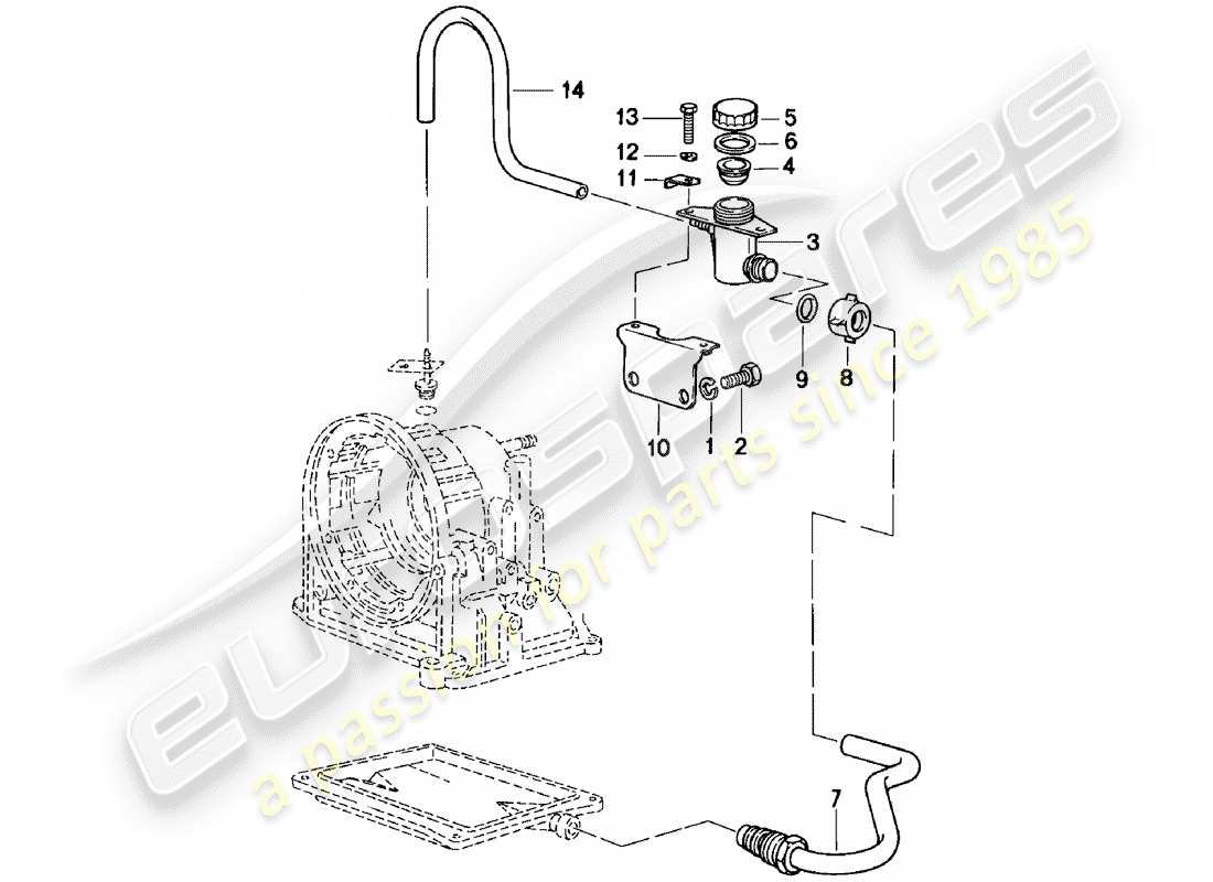 porsche 1981 (924) ingresso olio - cambio automatico diagramma delle parti