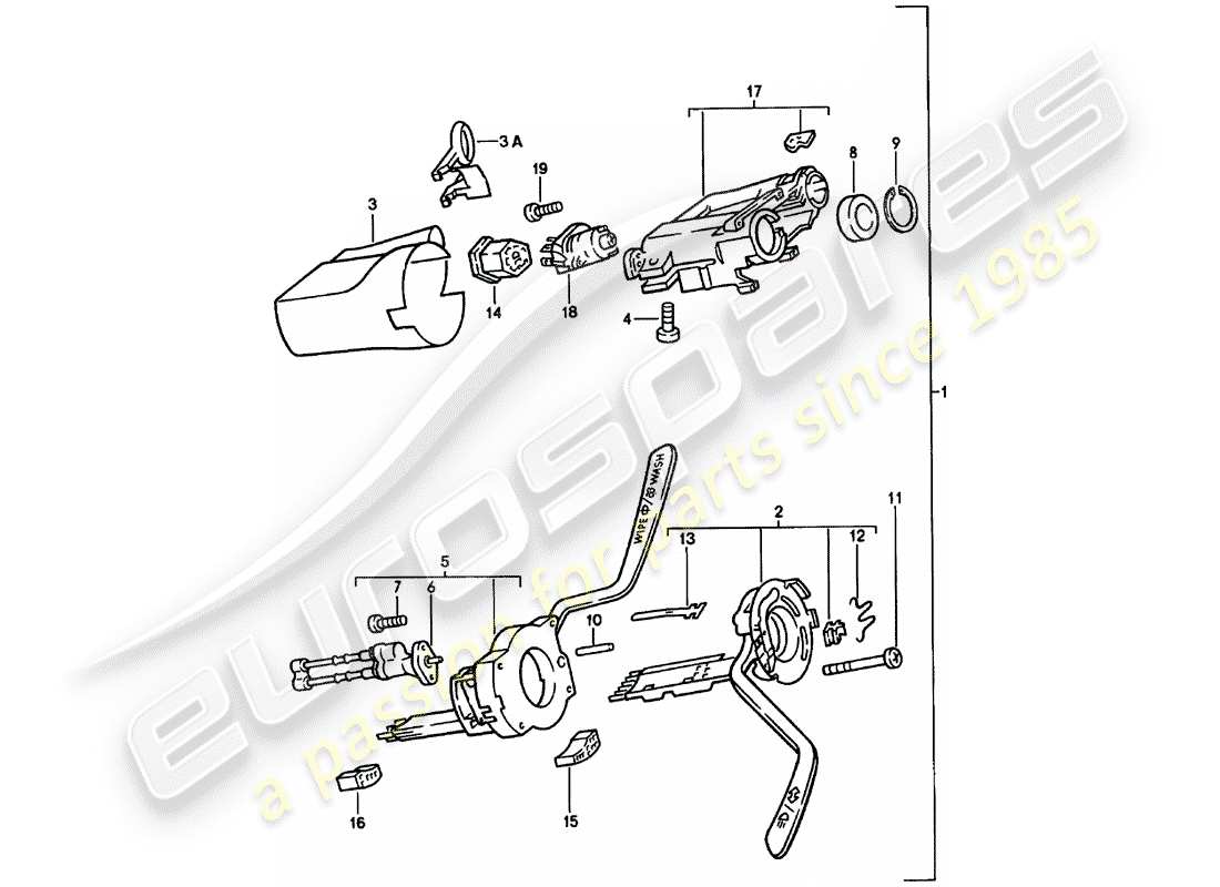 porsche 1981 (924) interruttore piantone dello sterzo - bloccasterzo - d >> - mj 1980 schema delle parti
